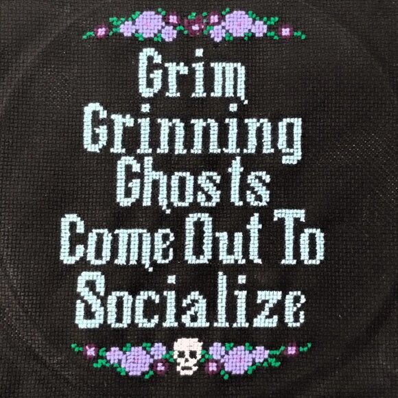 Bleak Smiling Specters (Inspired by a Haunted Mansion)/  Cross Stitch / Complete - Picture 5 of 5